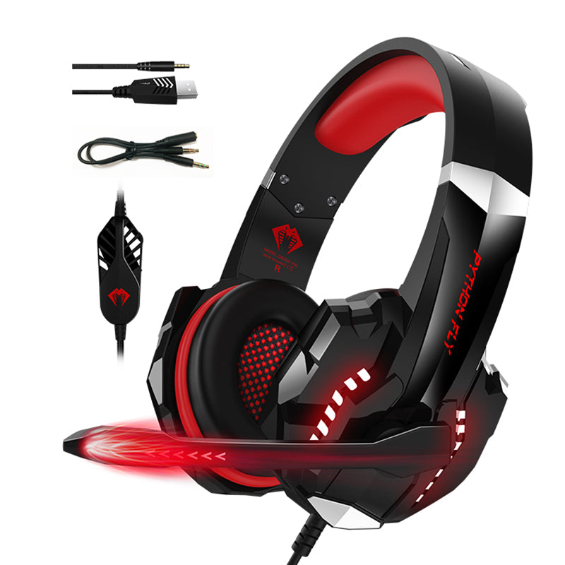 PYTHON FLY G9000Pro PYTHON FLY G9000Pro LED Lighting Gaming Headset E-sports 3.5mm USB Wired Headphone PYTHON FLY G9000Pro PYTHON FLY G9000Pro LED Lighting Gaming Headset E-sports 3.5mm USB Wired Headphone